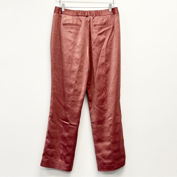 Tahari Arthur S. Levine Satin Straight-Leg Pants, Size 14P Beyond Rose NWOT - Picture 6 of 13